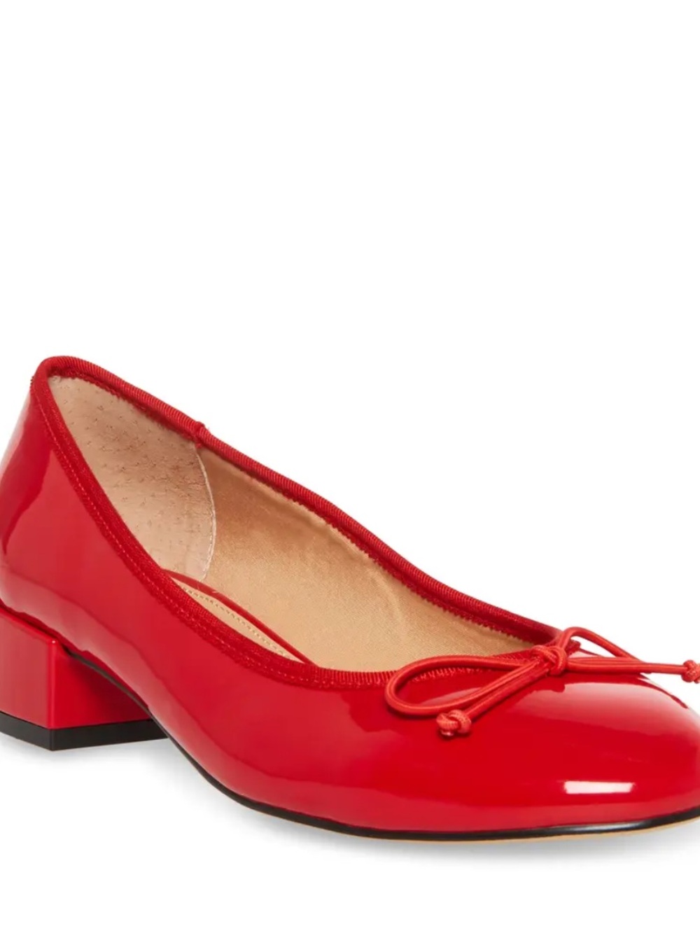 Steve Madden Cherish Red Patent Low Block Heel Ballet Flat